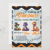 Halloween dinosaurus dino-mash feest kaart (Voorkant)