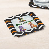Halloween dinosaurus dino-mash feest kartonnen onderzetters (Gekanteld)