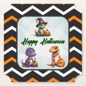 Halloween dinosaurus dino-mash feest kartonnen onderzetters (Voorkant)