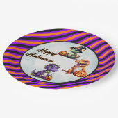 Halloween dinosaurus dino-mash feest papieren bordje (Gekanteld)