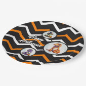 Halloween dinosaurus dino-mash feest papieren bordje (Gekanteld)