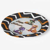 Halloween dinosaurus dino-mash feest papieren bordje (Gekanteld)