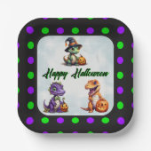 Halloween dinosaurus dino-mash feest papieren bordje (Voorkant)