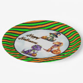 Halloween dinosaurus dino-mash feest papieren bordje (Gekanteld)