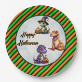 Halloween dinosaurus dino-mash feest papieren bordje (Voorkant)