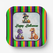 Halloween dinosaurus dino-mash feest papieren bordje (Voorkant)