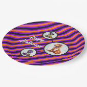 Halloween dinosaurus dino-mash feest papieren bordje (Gekanteld)