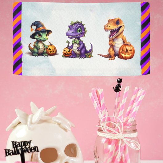 Halloween dinosaurus dino-mash feest spandoek