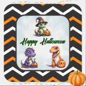 Halloween dinosaurus dino-mash feest vierkante sticker