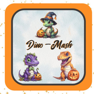 Halloween dinosaurus dino-mash feest vierkante sticker