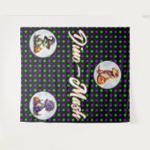 Halloween dinosaurus dino-mash feest wandkleed (Voorkant (horizontaal))