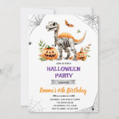 Halloween dinosaurus feestuitnodiging kaart (Voorkant)
