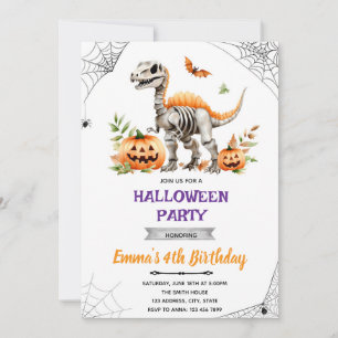 Halloween dinosaurus feestuitnodiging kaart