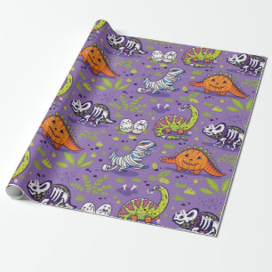 Halloween Dinosaurus Patroon Cadeaupapier