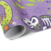 Halloween Dinosaurus Patroon Cadeaupapier (Rol Hoek)