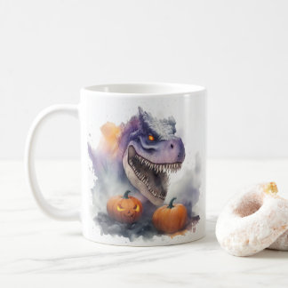 Halloween dinosaurus pompoenen koffiemok