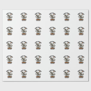 Halloween Dinosaurus Skelet Vintage Trick Ride_1 Cadeaupapier
