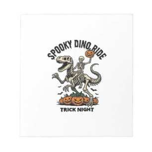 Halloween Dinosaurus Skelet Vintage Trick Ride_1 Notitieblok