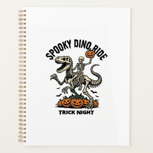 Halloween Dinosaurus Skelet Vintage Trick Ride_1 Planner (Voorkant)