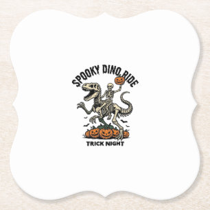 Halloween Dinosaurus Skelet Vintage Truc Rit_1 Kartonnen Onderzetters