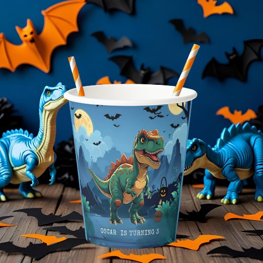 Halloween dinosaurus verjaardagsfeestje | Spooky T Papieren Bekers