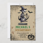 Halloween dinosaurus verjaardagsuitnodiging kaart (Voorkant)