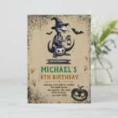 Halloween dinosaurus verjaardagsuitnodiging kaart (Staand voorkant)