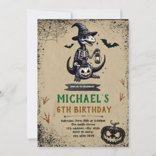 Halloween dinosaurus verjaardagsuitnodiging kaart