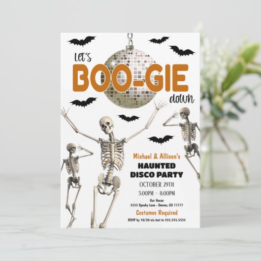 Halloween Disco Party uitnodiging (Staand voorkant)