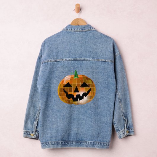 Halloween Disco Spiegel Bal Pompoen Denim Jacket (Hangar)