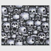 Halloween Disco Spiegel Ball Skulls Cadeaupapier (Vlak)