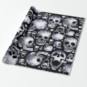Halloween Disco Spiegel Ball Skulls Cadeaupapier (Uitgerold)