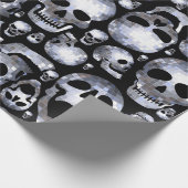 Halloween Disco Spiegel Ball Skulls Cadeaupapier (Hoek)