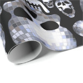 Halloween Disco Spiegel Ball Skulls Cadeaupapier (Rol Hoek)