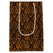 Halloween Distressed Victoriaans Sinaasappel Black Medium Cadeauzakje (Achterkant)