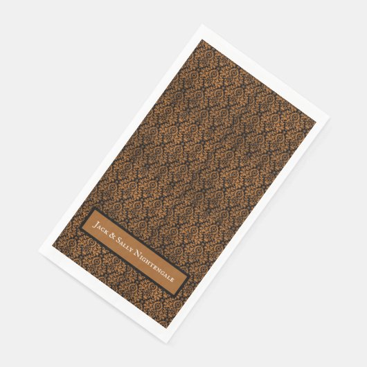 Halloween Distressed Victoriaans Sinaasappel Black Servet (Hoek)