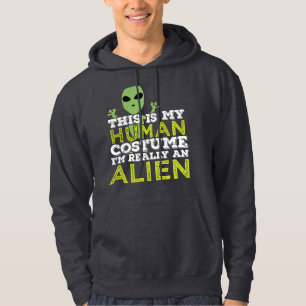 Halloween Dit is mijn menselijk kostuum echt een b Hoodie