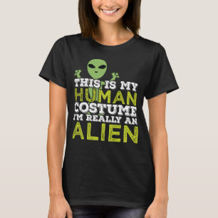 Halloween dit is mijn menselijke kostuum echt een t-shirt
