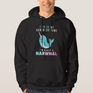 Halloween Dit is mijn menselijke kostuum ik ben ec Hoodie