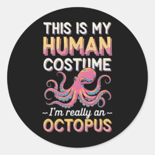 Halloween Dit is mijn menselijke kostuum Ik ben ec Ronde Sticker
