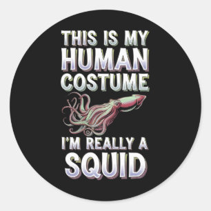 Halloween Dit is mijn menselijke kostuum Ik ben ec Ronde Sticker