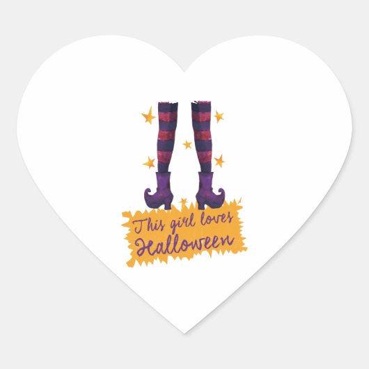 Halloween - Dit meisje houdt van Halloween Hart Sticker (Voorkant)