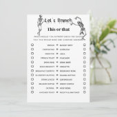 Halloween dit of dat brunch party spel kaart (Staand voorkant)