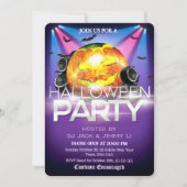 Halloween DJ-feest Disco Bal Pompoen Spooky Kaart (Voorkant)