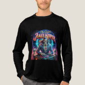 Halloween DJ Skeleton Artwork – Retro Spoo Tri-Blend Shirt (Voorkant volledig)