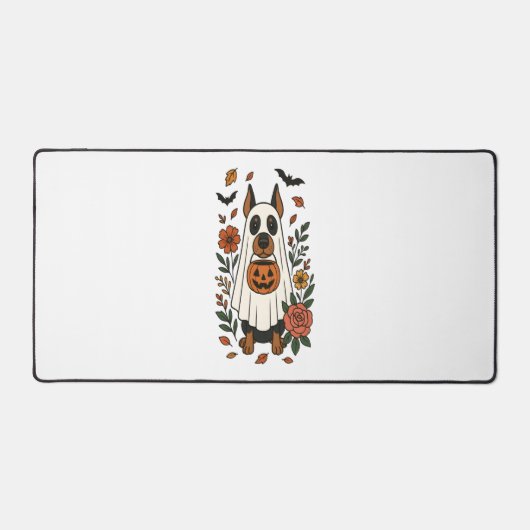 Halloween Doberman Pinscher Flowers Bureaumat (Voorkant)