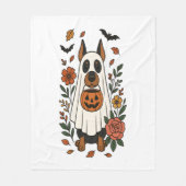 Halloween Doberman Pinscher Flowers Fleece Deken (Voorkant)