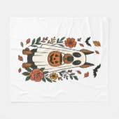 Halloween Doberman Pinscher Flowers Fleece Deken (Voorkant (Horizontaal))