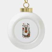 Halloween Doberman Pinscher Flowers Keramische Bal Ornament (Voorkant)