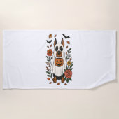 Halloween Doberman Pinscher Flowers Strandlaken (Voorkant)